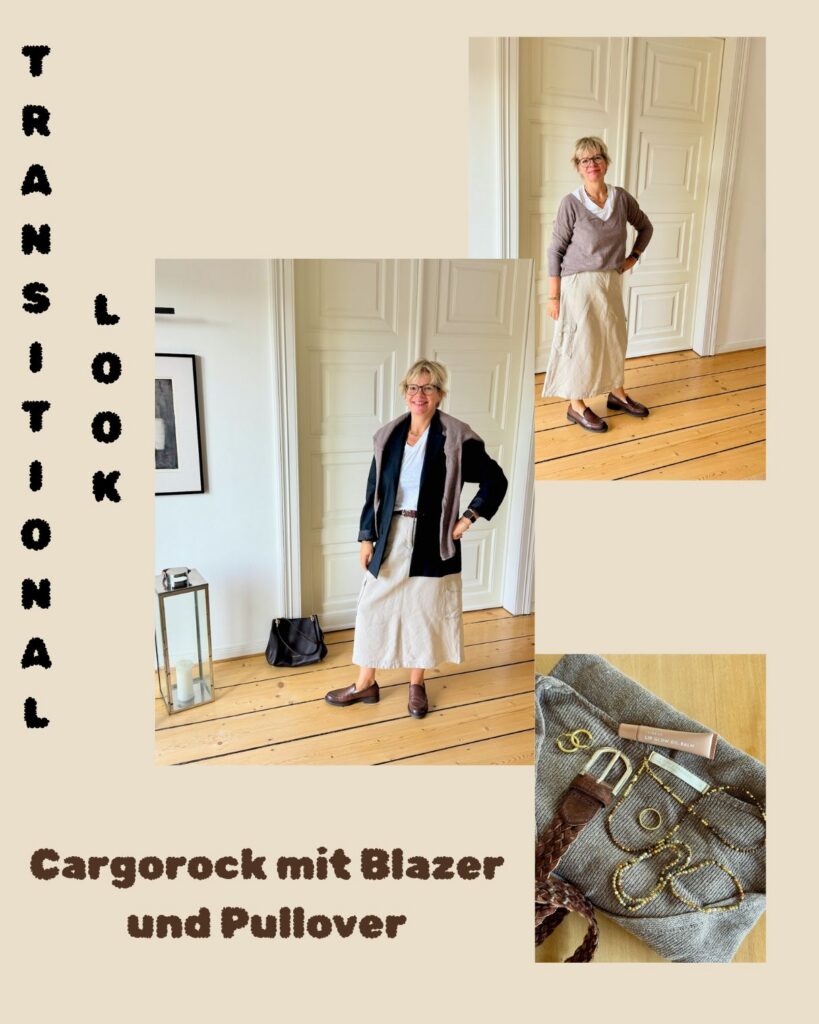 Cargorock im Herbst stylen-Transistional Look-mit Blazer Pullover und Loafern-lifewithaglow Cargorock im Herbst stylen-Transistional Look-mit Blazer Pullover und Loafern-lifewithaglow