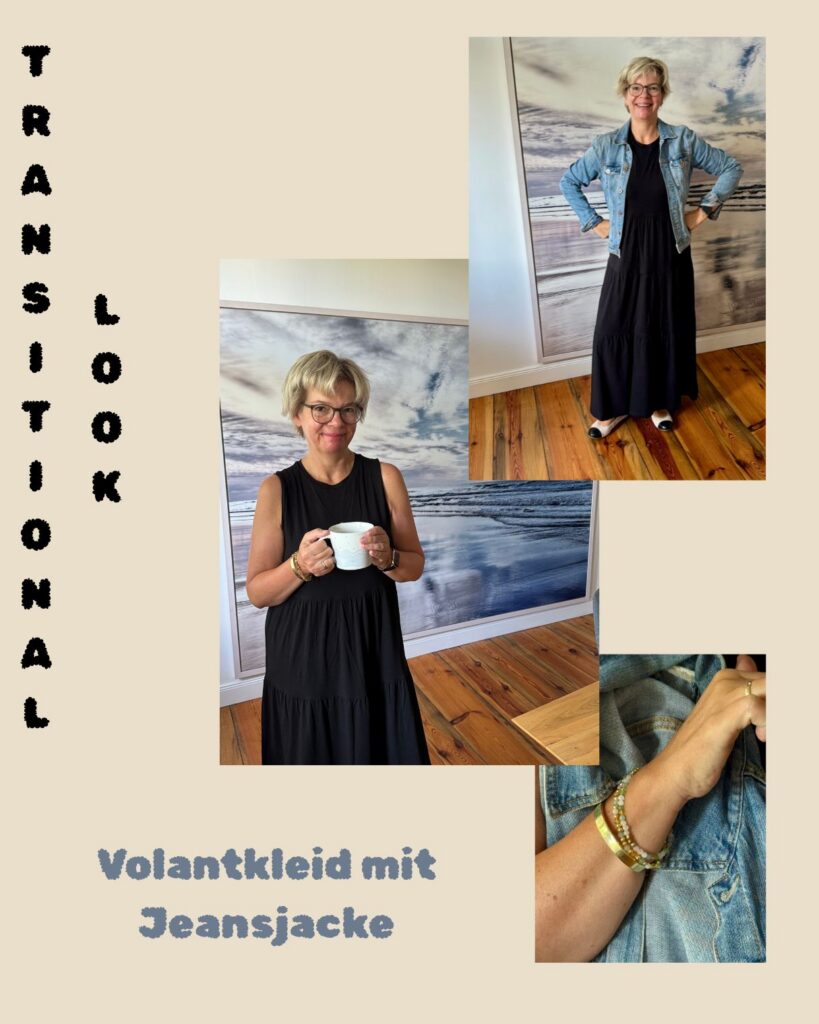 Transitional Outfit-Mein Volantkleid im Übergangslook gestylt-mit Jeansjacke-und Ballerinas-lifewithaglow Transitional Outfit-Mein Volantkleid im Übergangslook gestylt-mit Jeansjacke-und Ballerinas-lifewithaglow