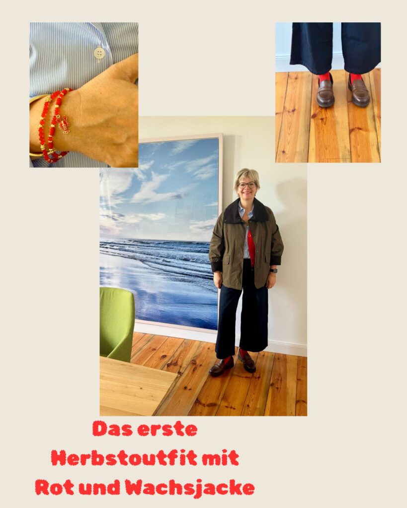 Herbstoutfit mit Wachsjacke-Rot und Jeans-lifewithaglow